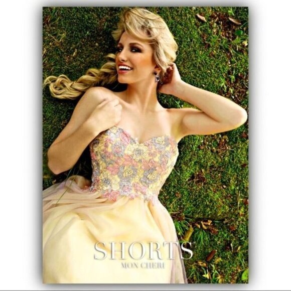 Mon Cheri ✦ Strapless Formal Dress ✦ Floral Embroidery Sweetheart Neckline Layer - Picture 7 of 17